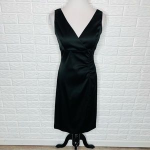 DONNA RICCO NEW YORK Black Silky Sleeveless LBD Cocktail Dress Size 6